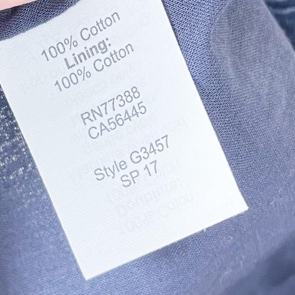 Madewell Off-the-Shoulder Bell-Sleeve Dress Navy Blue Pinstripe G3457 Size 6 - Picture 9 of 10